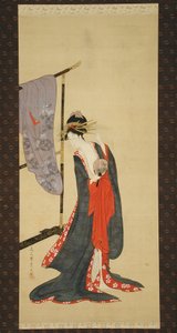 Oiran in Summer Kimono by Chobunsai Eishi