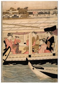 Part of a Horizontal Pentaptych of Sumida River Scene