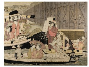 Sumida River Scene (from a pentaptych)