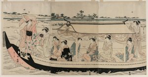Women in a Pleasure Boat on the Sumida River