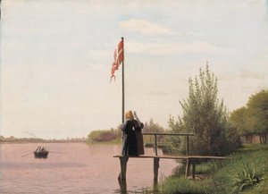 A View of Lake Sortedam from Dosseringen Looking towards the Suburb Nørrebro outside Copenhagen