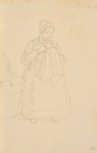 A Nurse Sitting by a Cradle by Christen Købke