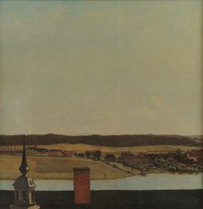 Roof Ridge of Frederiksborg Castle with View of Lake, Town and Forest