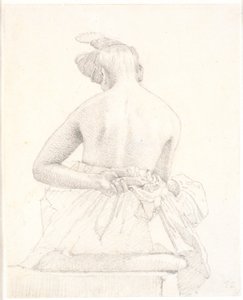 Seated Female Model Seen from Behind by Christen Købke