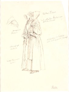 Study Drawing for the Female Figures in the Painting, View from the Embankment at Sortedam Lake towards Østerbro by Christen Købke