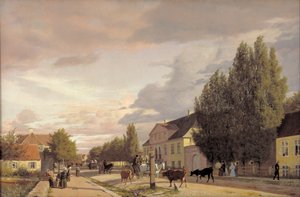 View of a Street in Østerbro outside Copenhagen. Morning Light by Christen Købke