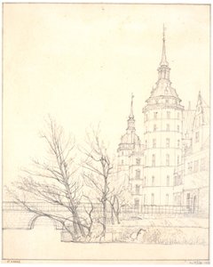 Frederiksborg Castle. Part by the Coin Bridge by Christen Købke