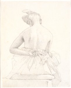 Seated Female Model Seen from Behind by Christen Købke