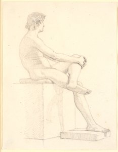 Young, Seated Male Model by Christen Købke