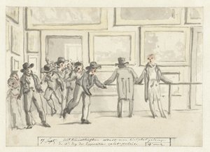 Visitors at the Art Exhibition in Amsterdam in 1808 by Christiaan Andriessen