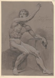 Seated Male Nude, Side View (3rd Prize 1796) by Christiaan Andriessen