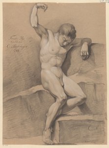 Seated Male Nude, Front View (2nd Prize 1799)