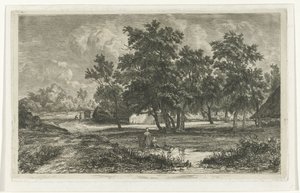 Landscape with Farmhouse Among Trees by Christiaan Immerzeel