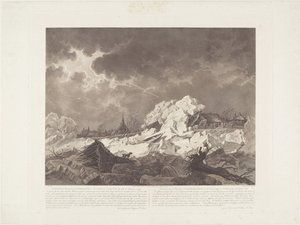 View of the Ice Drift and Dike Breach at Vuuren near Gorcum on February 22, 1799 by Christiaan Josi