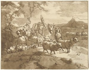 Landscape with Shepherds and Cattle by Christiaan Josi