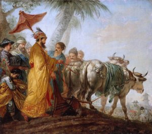 The Emperor of China with a plough by Christian Bernhard Rode
