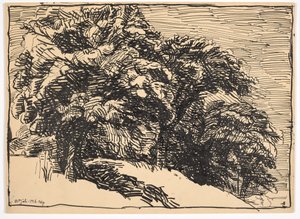 Oak Trees on a Bank by Christian Kongstad Petersen