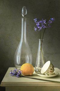 Purple Flowers and Glass by Christian MARCEL
