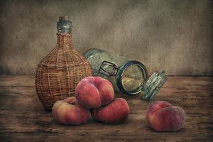 Rustic Peaches Still Life by Christian MARCEL