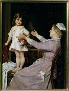 Little Girl with a Doll and Her Nurse