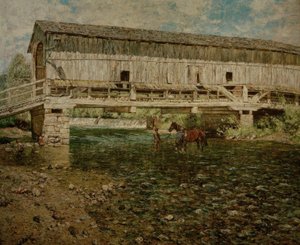 The Covered Ilm Bridge in Buchfart near Weimar by Christian Rohlfs