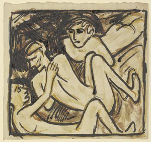 Three Reclining Nudes by Christian Rohlfs