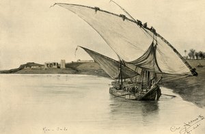Felucca on the Nile at Kom Ombo, Egypt, 1898