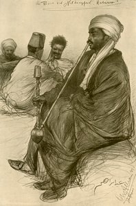 Man smoking a water pipe on board the 