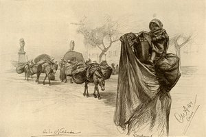 Woman and Child Near the Kobri el Gezira Bridge, Cairo