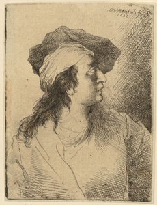 Bust of a Young Woman with Cap, Profile to the Right by Christian Wilhelm Ernst Dietrich