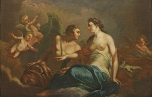 Adonis and Aphrodite by Christian Wilhelm Ernst Dietrich