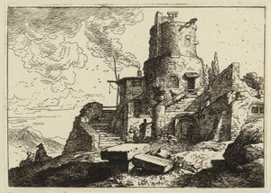 A Hermitage Between Rocks by Christian Wilhelm Ernst Dietrich