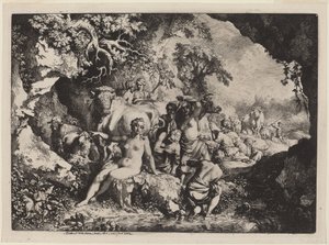 Nymphs Bathing in a Cave