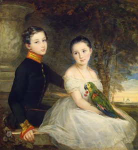 Children with Parrot by Christina Robertson
