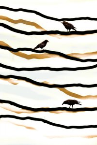 Birds on Golden Waves
