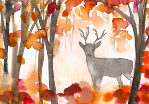 Misty Autumn Deer