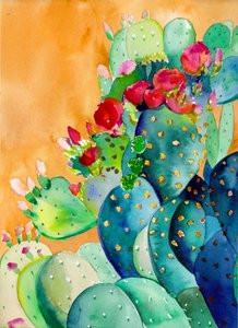 Vibrant Prickly Pear by Christine Lindstrom