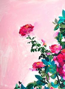 Vibrant Rose Garden by Christine Lindstrom