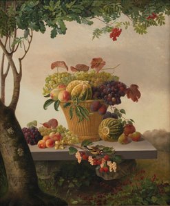 A Basket of Fruit in a Landscape