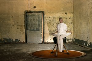 Bald Figure Orange Rug by Christine von Diepenbroek