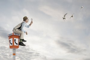 Curious Man Sky Gazing