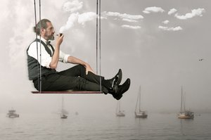 Man on a Sky Swing