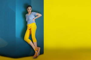Stylish Woman Bright Corner