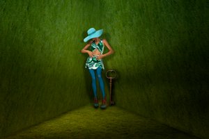 Surreal Woman Green Key by Christine von Diepenbroek