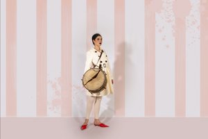 Whimsical Woman Pink Stripes