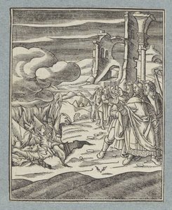 Korah, Dathan, and Abiram and Their Families Swallowed by the Earth by Christoffel van Sichem (II)