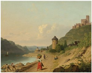 Figures on a Track by the Rhine by Christoffer Wilhelm Eckersberg