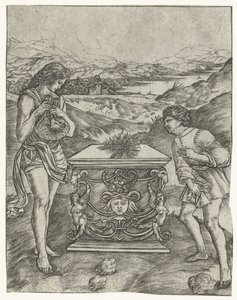 Cain and Abel Offering a Lamb on the Altar by Christoforo di Michele Robetta