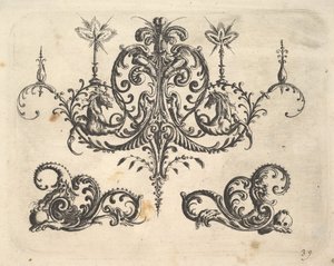 A Fantastic Chandelier with Burning Candles and Arabesques, 1610 by Christoph Jamnitzer