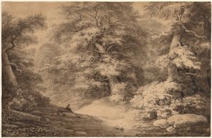 A Beech Wood with a Resting Traveler by Christoph Nathe